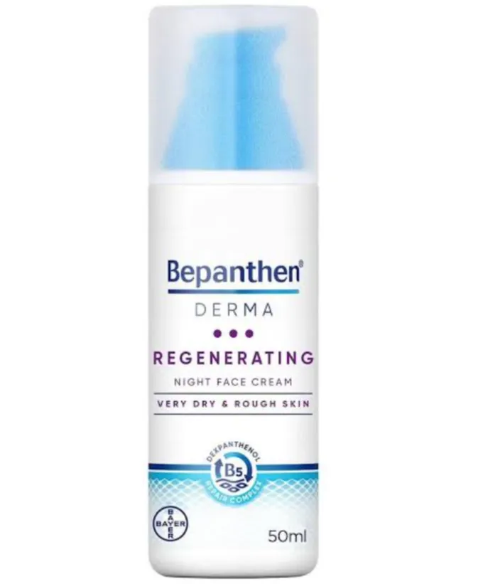 Bepanthen Derma Regenerating Night Face Cream  كريم ليلي يساعد على ترميم وتجديد البشرة أثناء النوم ويمنحها مظهراً صحياً عند الاستيقاظ.