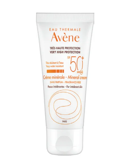 Avène sunblock mineral SPFSO +50ML واقي شمس كريم للبشرة ً بعامل حماية الحساسة جدا  (SPF 50+)