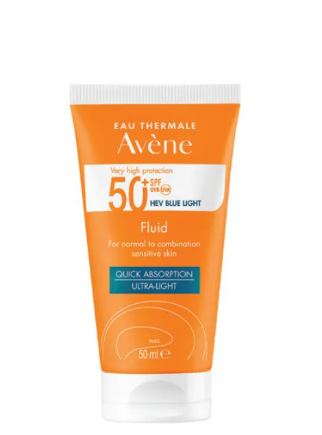 Avène Sunblock Fluid SPF50+ 50ml واقي شمس للبشرة العادية الى المختلطة بعامل حماية (50+ SPF)