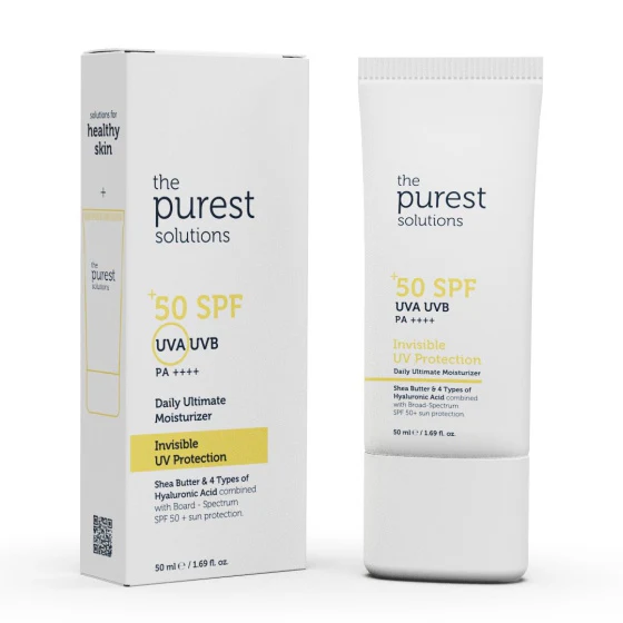 The Purest Daily Ultimate Moisturizer Solutions Invisible UV Protection Sunscreen-ذا بيورسيت واقي شمسي و مرطب