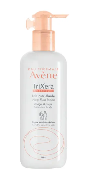 Trixera Nutrition Nutri-fluid Milk 400ml \ عناية يومية للجلد الجاف و الحساس يرطب و يغذي بعمق و يرمم الحاجز الجلدي للوجه و الجسم