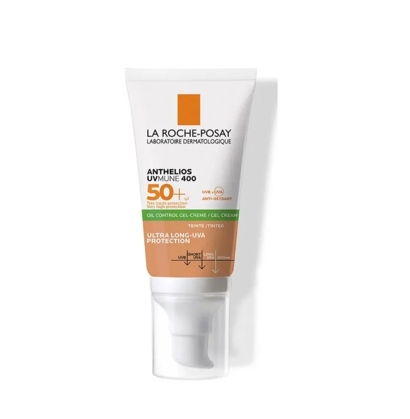 la roche anthelios gel cream uvmune 400 50ml (oil control gel-creme [tinted] ) | واقي شمس للبشرة الاعتيادية والمخطلتة ( مع كريم أساس )