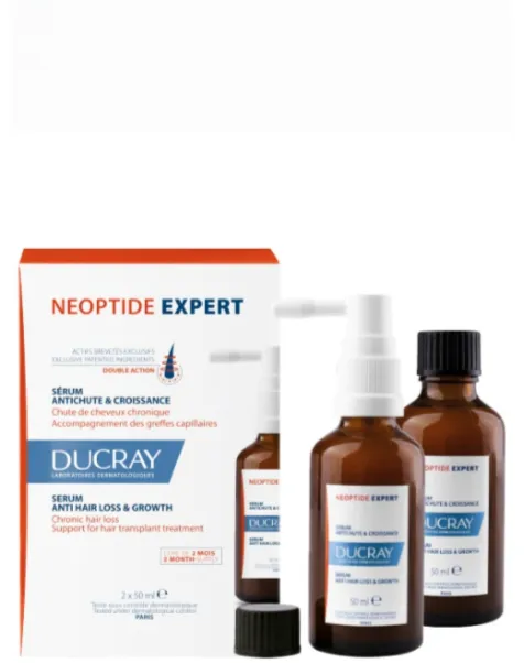 Ducray Neoptide Expert Spray 2 × 50 ml || بخاخ مخصص للتساقط المزمن للشعر لدى النساء والرجال، يساعد على تحسين كثافة الشعر.