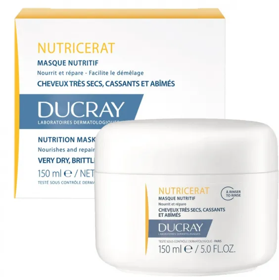 Ducray Nutricerat Mask 150 ml || ماسك مكثف يغذي الشعر التالف بعمق ويعيد له المرونة والنعومة.