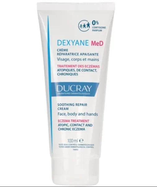 Ducray Dexyane Med Cream (100 ml) || كريم علاجي للبشرة الجافة جداً والمعرضة للأكزيما، يساعد على تهدئة التهيج وإصلاح حاجز البشرة.