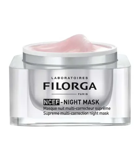 FILORGA NCEF-Night Mask (50 ml) قناع ليلي بتركيبة كريم يعمل أثناء النوم للمساعدة على تجديد البشرة وتقليل علامات التقدم في السن.