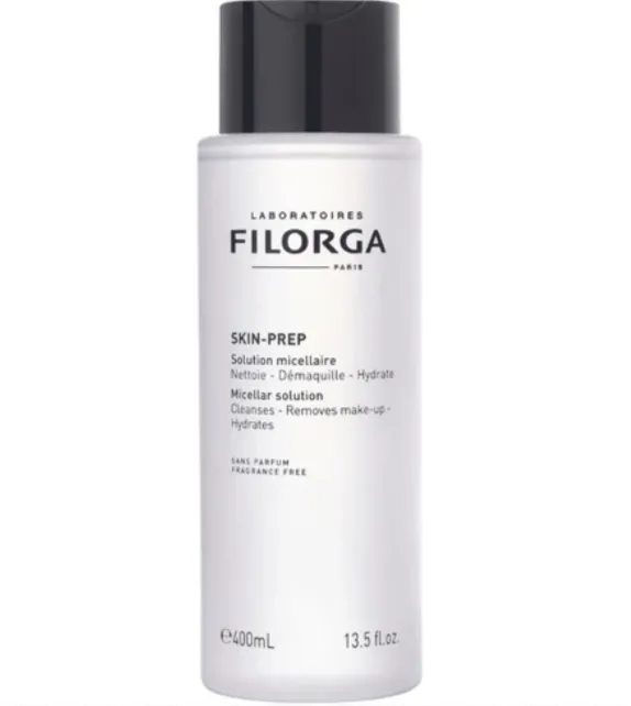 FILORGA SKIN-PREP MICELLAR SOLUTION (Soft Cleansing Micellar Solution - 400ml) محلول ميسيلار لطيف لإزالة المكياج وتنظيف البشرة دون التسبب بجفافها.