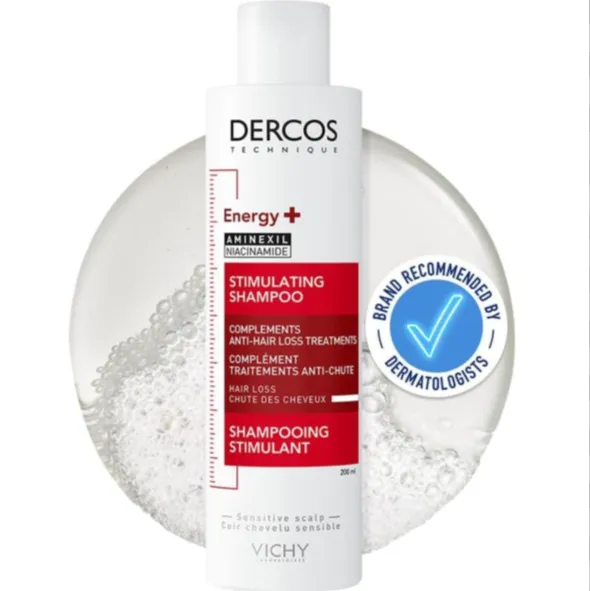 Vichy Dercos Hair Loss ENERGIZING SHAMPOO (200ml) شامبو منشط ومكمل لعلاجات تساقط الشعر.