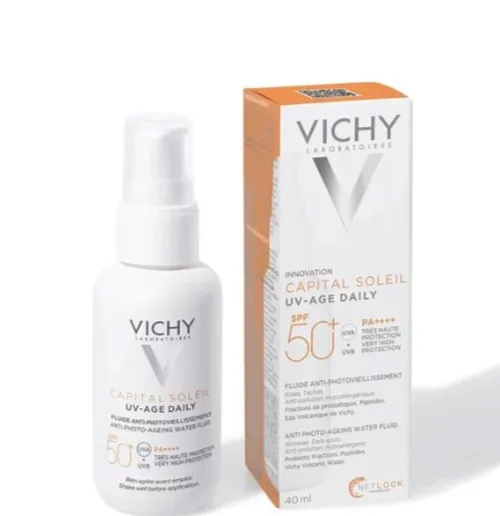 Vichy Capital Soleil CAPITAL SOLEIL UV-AGE DAILY TINT SPF50+ (40ml) واقي شمس ملون مع حماية متقدمة.