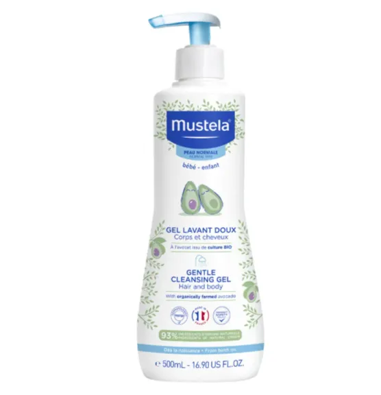 MUSTELA GENTLE CLEANSING GEL (500ml) جل استحمام لطيف لتنظيف بشرة وشعر الأطفال يومياً.