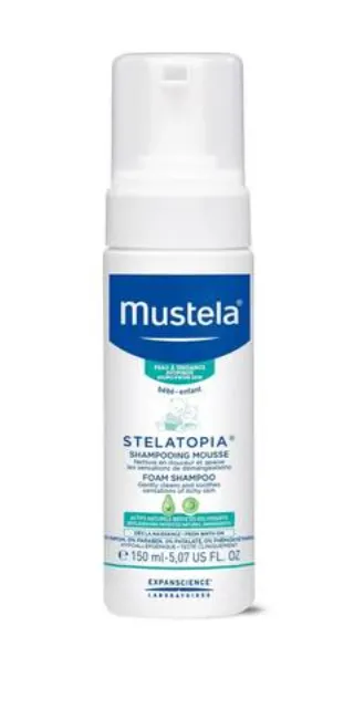 MUSTELASTELATOPIA FOAM SHAMPOO (150ml) شامبو رغوي لطيف لفروة الرأس المعرضة للأكزيما والقشور، مناسب للأطفال والبالغين.
