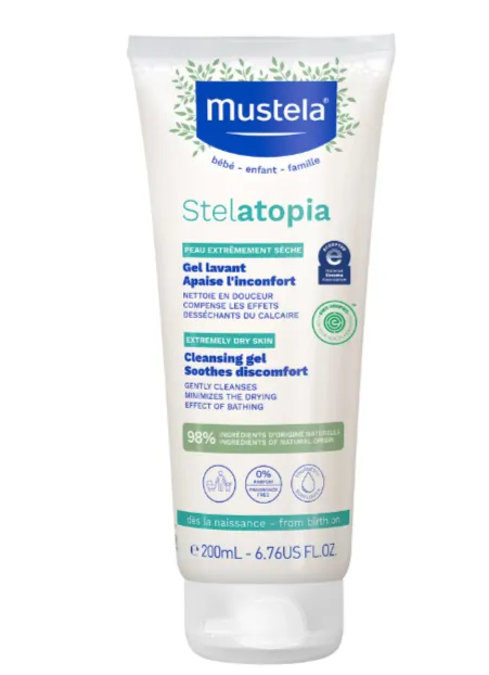 MUSTELA STELATOPIA SOOTHING CLEANSING GEL (200ml) جل استحمام مهدئ للبشرة الجافة جداً والمعرضة للأكزيما.