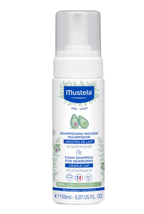 MUSTELA FOAM SHAMPOO FOR NEWBORNS (150ml) شامبو رغوي للمواليد يساعد على تنظيف فروة الرأس والحد من قشرة المهد.