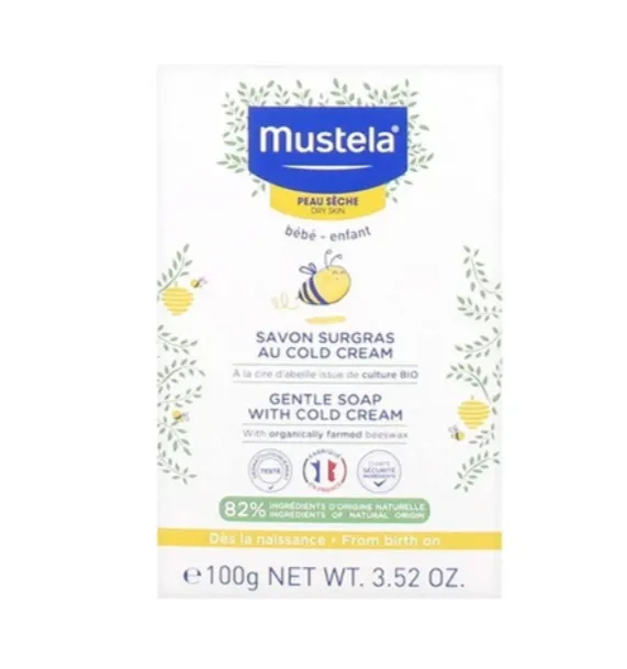 MUSTELA GENTLE SOAP WITH COLD CREAM (100g) صابون لطيف للوجه والجسم مخصص للبشرة الجافة.
