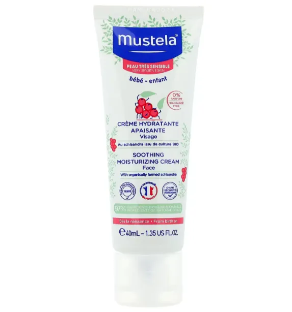 MUSTELA SOOTHING MOISTURIZING CREAM (40ml) كريم مرطب للوجه مخصص للبشرة شديدة الحساسية.