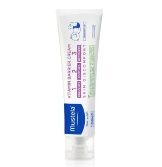 MUSTELA VITAMIN BARRIER CREAM (100ml) كريم للحفاضات يساعد على الوقاية من التهيج والاحمرار وعلاجهما.
