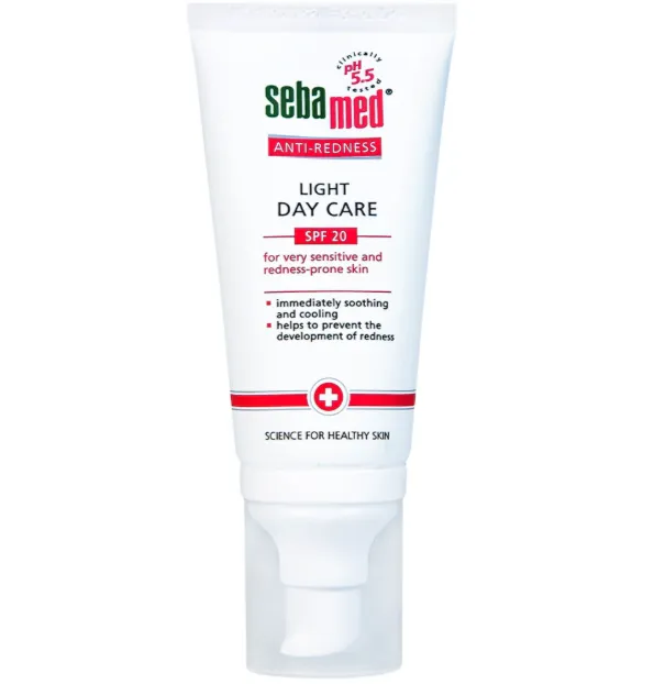 SEBAMED ANTI REDNESS LIGHT DAY CARE SPF20 (50ml) كريم نهاري خفيف للبشرة الحساسة والمعرضة للاحمرار مع حماية من الشمس.