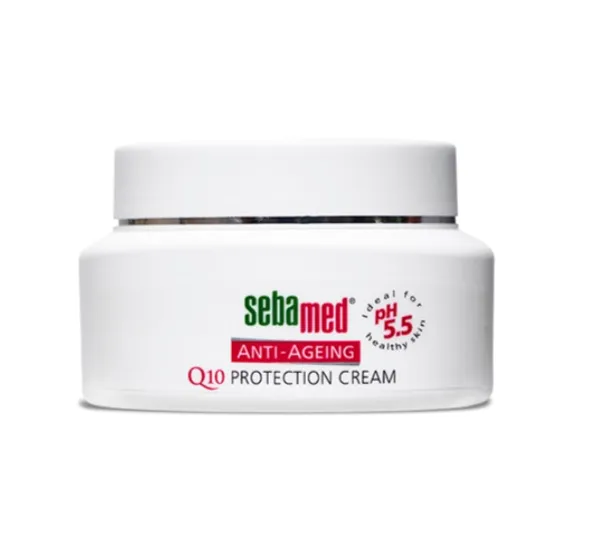 SEBAMED ANTI-AGING Q10 PROTECTION CREAM (50ml) كريم يومي مضاد لعلامات التقدم في السن يساعد على حماية البشرة وتحسين مرونتها.