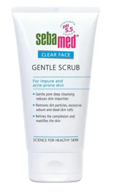 SEBAMED CLEAR FACE GENTLE SCRUB (150ml) مقشر لطيف للبشرة يساعد على إزالة الخلايا الميتة وتنظيف المسام.