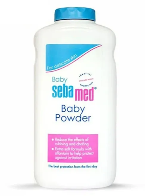 SEBAMED BABY POWDER FOR DELICATE SKIN WITH OLIVE OIL (100g) بودرة للأطفال بخلاصة زيت الزيتون تساعد على حماية البشرة الحساسة من الرطوبة والاحتكاك.