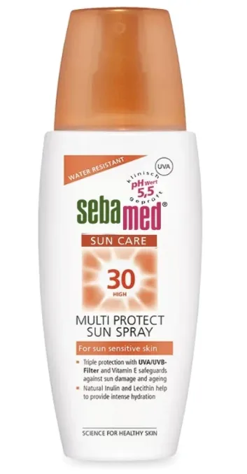 SEBAMED SUN SPRAY SPF30 (150ml) بخاخ واقٍ من الشمس بتركيبة خفيفة وسهلة التطبيق.