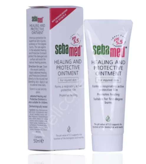 SEBAMED HEALING & PROTECTIVE OINTMENT (50ml) مرهم مهدئ وواقٍ للبشرة يساعد على حماية المناطق المتهيجة والجافة.