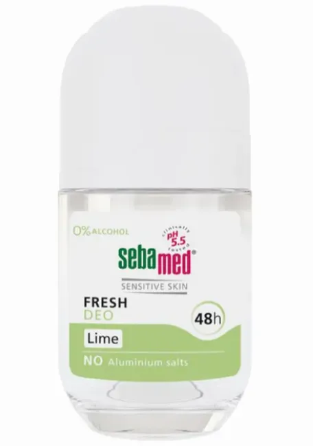 SEBAMED 24 HOUR CARE DEODORANT ROLL-ON LIME (50ml) مزيل تعرق يمنح حماية يومية مع رائحة الليمون المنعشة.