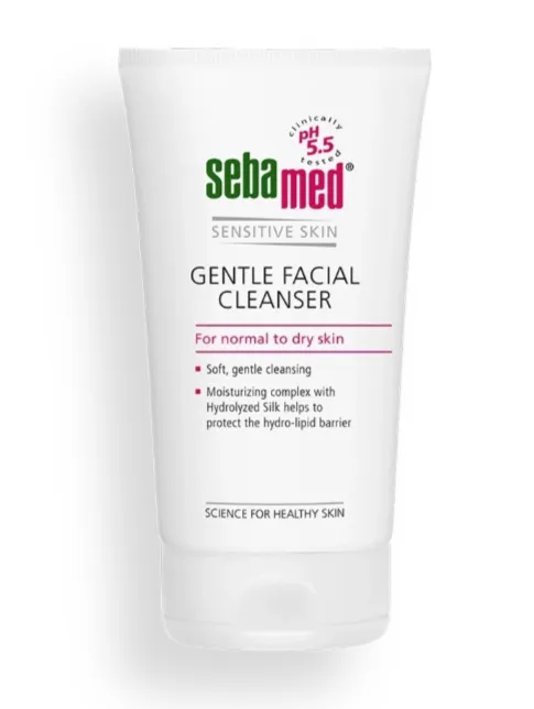 SEAMED GENTLE FACIAL CLEANSER FOR NORMAL TO DRY SKIN (150ml) منظف وجه لطيف للبشرة العادية إلى الجافة يحافظ على ترطيب البشرة أثناء التنظيف.