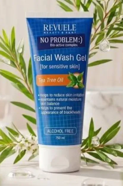 REVUELE FACIAL WASH GEL TEA TREE OIL (200ml) جل غسول للوجه بزيت شجرة الشاي يساعد على تنظيف البشرة الدهنية وتنقية المسام.