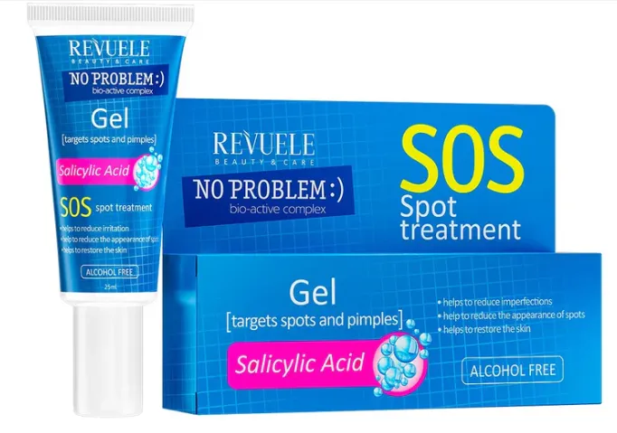 REVUELE SOS SPOT TREATMENT GEL SALICYLIC ACID (20ml) جل موضعي للحبوب بحمض الساليسيليك يستهدف البثور والشوائب بشكل مباشر.