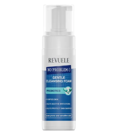 REVUELE NO PROBLEM CLEANSING FOAM PREBIOTICS & AMINO ACIDS (150ml) غسول رغوي للبشرة الحساسة يحتوي على البريبايوتكس والأحماض الأمينية.