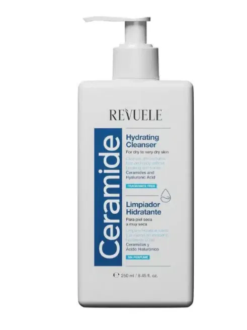 REVUELE CERAMIDE HYDRATING CLEANSER (250ml) غسول مرطب بالسيراميد والهيالورونيك أسيد ينظف البشرة بلطف دون تجفيفها.