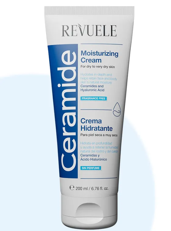 REVUELE CERAMIDE REHYDRATING CREAM (200ml) كريم مرطب مكثف للبشرة الجافة وشديدة الجفاف يحتوي على السيراميد والهيالورونيك أسيد.