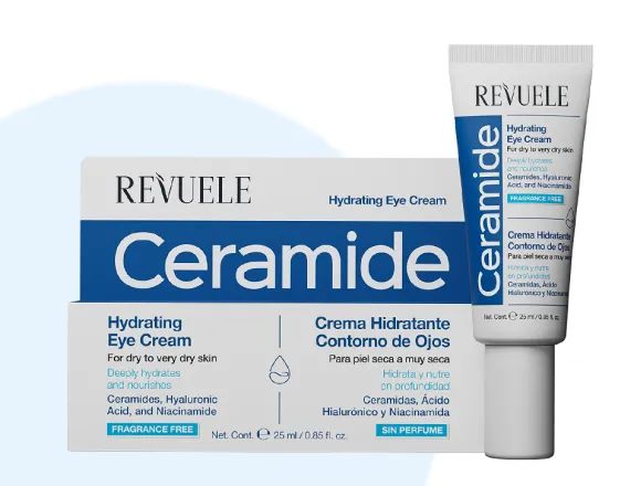 REVUELE CERAMIDE HYDRATING EYE CREAM (25ml) كريم للعينين غني بالسيراميد والنياسيناميد والهيالورونيك أسيد لترطيب محيط العين وتقليل علامات التعب.