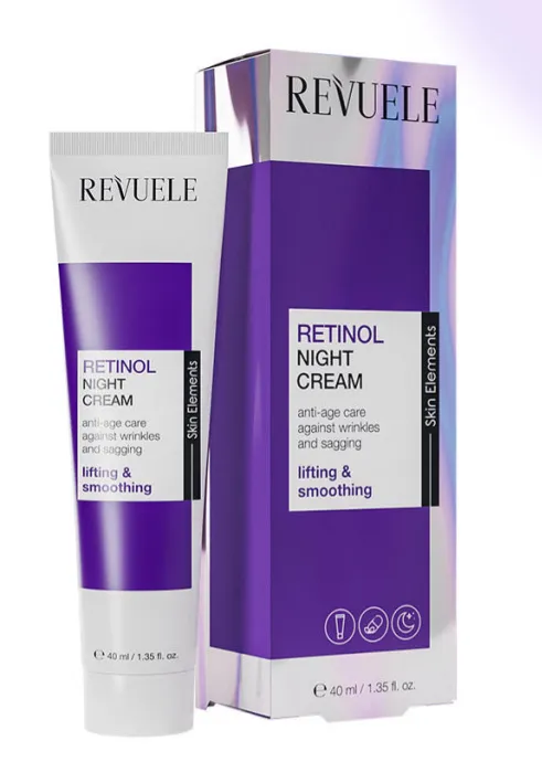 REVUELE RETINOL NIGHT CREAM (40ml) كريم ليلي بالريتينول يعمل على تغذية البشرة وتجديدها خلال الليل.