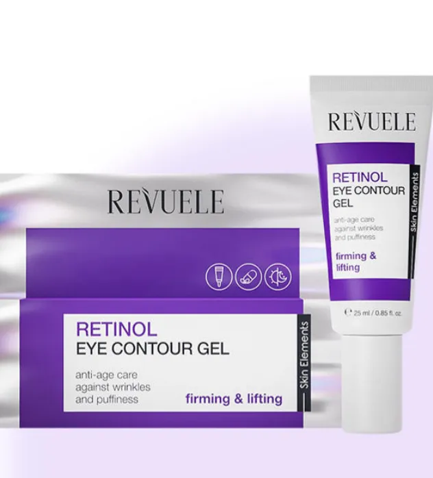 REVUELE RETINOL EYE CONTOUR GEL (25ml) جل لمحيط العين بالريتينول يساعد على تقليل علامات التعب والتجاعيد حول العين.
