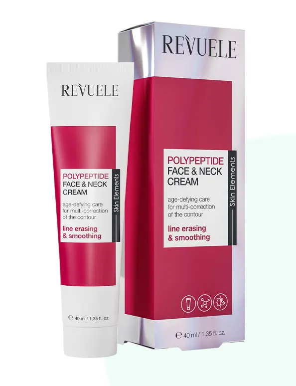 REVUELE POLYPEPTIDE FACE & NECK CREAM (40ml) كريم للوجه والعنق غني بالبوليبيبتيدات يساعد على تحسين مرونة البشرة وتقليل علامات التقدم في السن.