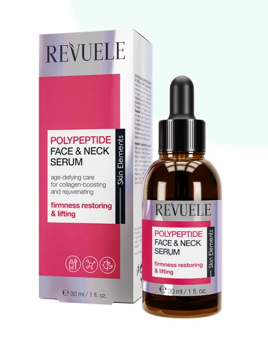 REVUELE POLYPEPTIDE FACE & NECK SERUM (30ml) سيروم مركز بالبوليبيبتيدات يساعد على تعزيز مرونة البشرة وتقليل علامات الشيخوخة المبكرة.