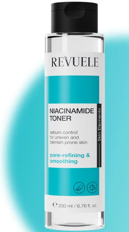 REVUELE NIACINAMIDE TONER (200ml) تونر بالنياسيناميد يساعد على تنقية البشرة وتقليل اللمعان وتحسين مظهر المسام.