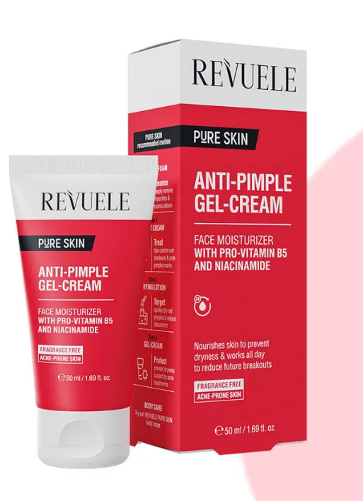 REVUELE ANTI-PIMPLE GEL-CREAM (50ml) جل كريم مرطب للبشرة الدهنية والمختلطة المعرضة للحبوب.