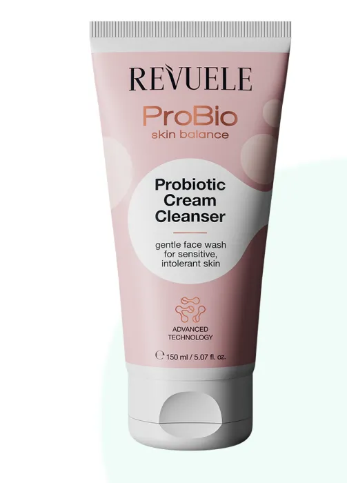 REVUELE PROBIO SKIN BALANCE PROBIOTIC CREAM CLEANSER (150ml) غسول كريمي غني بالبروبيوتيك ينظف البشرة الحساسة بلطف مع الحفاظ على توازنها الطبيعي.