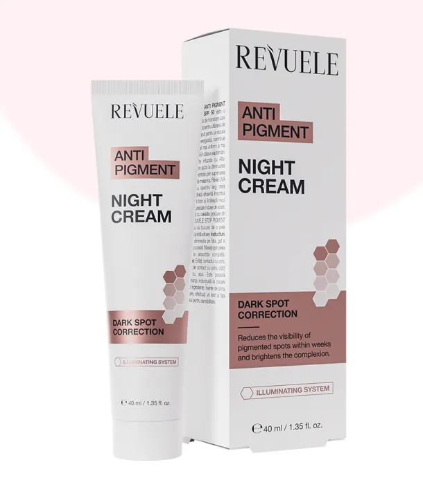 REVUELE ANTI PIGMENT NIGHT CREAM (40ml) كريم ليلي يساعد على تحسين مظهر التصبغات وتجديد البشرة أثناء النوم.