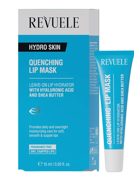 REVUELE HYDRO SKIN QUENCHING LIP MASK (15ml) ماسك ليلي للشفاه بالهيالورونيك أسيد وزبدة الشيا للعناية المكثفة بالشفاه الجافة.