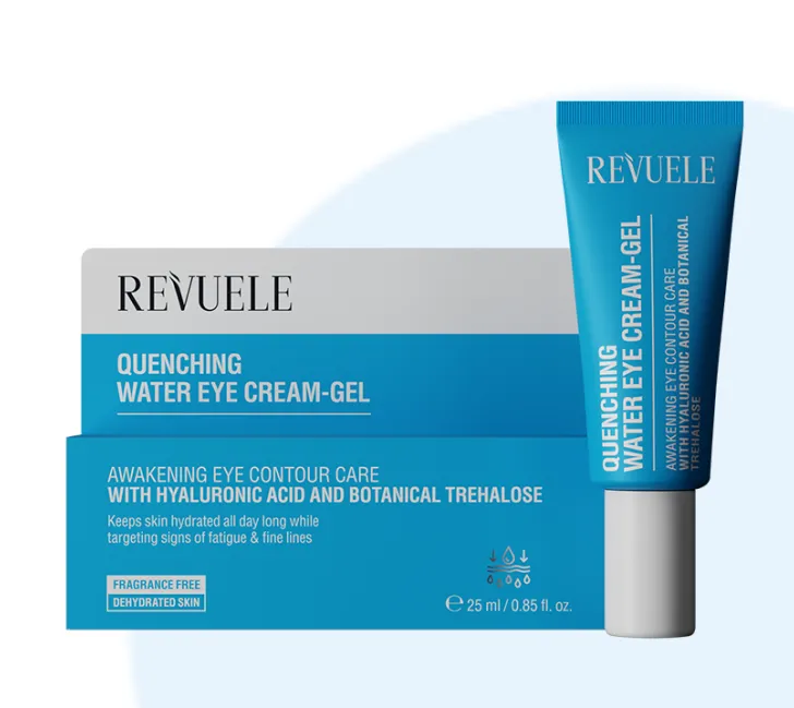 REVUELE HYDRO SKIN QUENCHING EYE CREAM-GEL (25ml) جل كريم مرطب لمحيط العين بالهيالورونيك أسيد يساعد على ترطيب المنطقة الحساسة حول العين وتقليل علامات التعب.