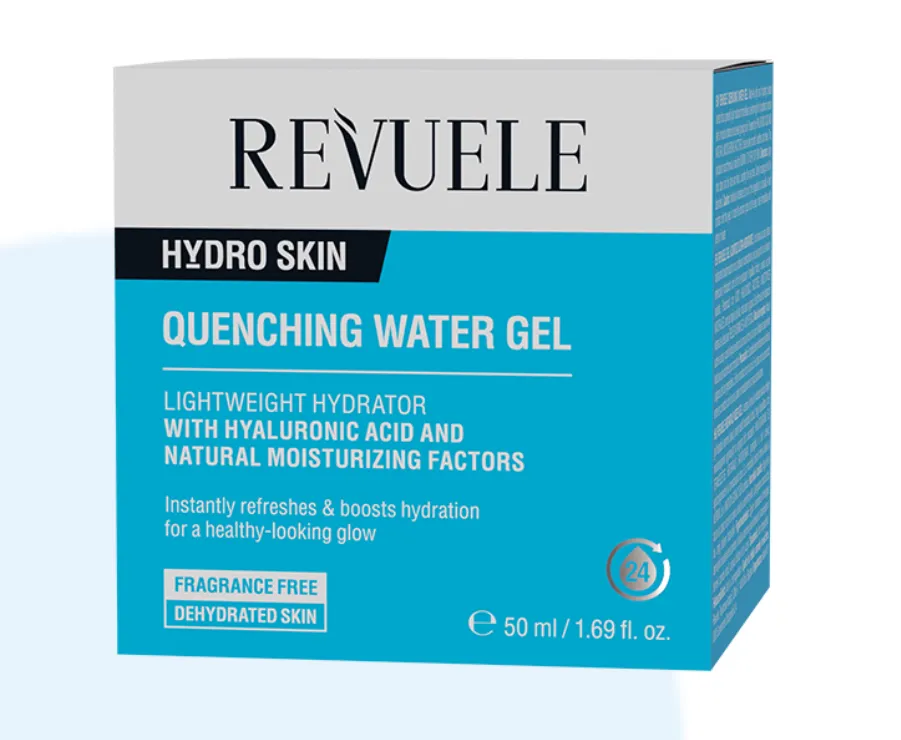 REVUELE HYDRO SKIN QUENCHING WATER GEL (50ml) جل مائي خفيف بالهيالورونيك أسيد يمنح البشرة ترطيباً فورياً دون إحساس دهني.