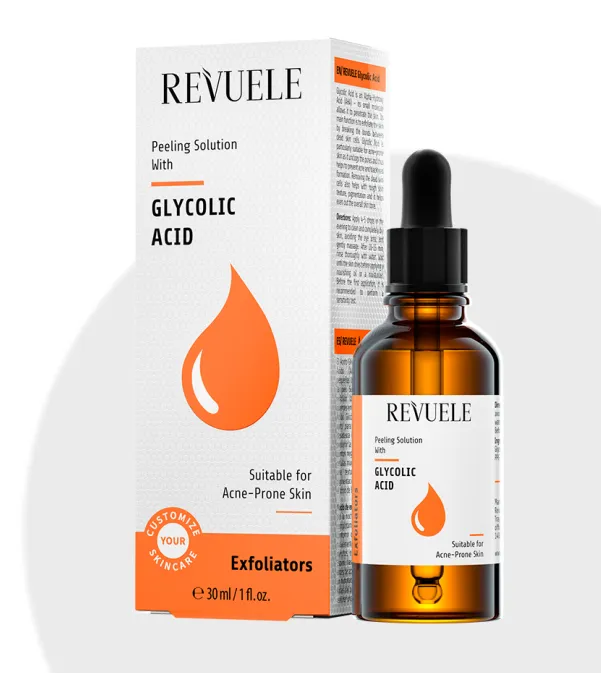 REVUELE CYS GLYCOLIC ACID (30ml) سيروم بحمض الجليكوليك (AHA) يساعد على تقشير البشرة بلطف وتحسين مظهر التصبغات وآثار الحبوب.