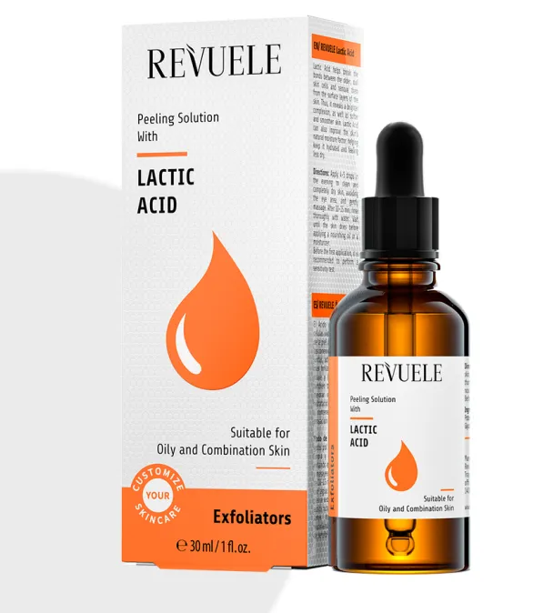 REVUELE CYS LACTIC ACID (30ml) محلول بحمض اللاكتيك يساعد على تقشير البشرة بلطف وترطيبها في الوقت نفسه.