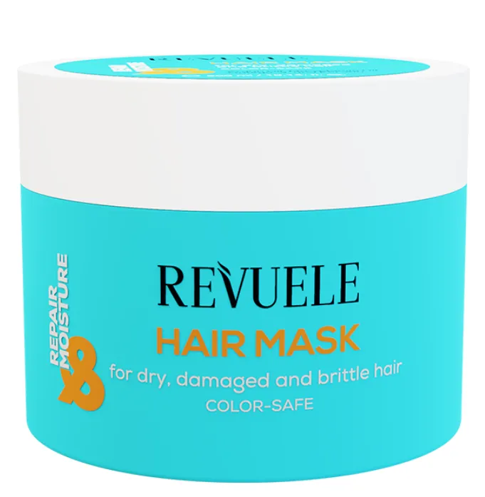 REVUELE REPAIR & MOISTURE HAIR MASK (300ml) ماسك مكثف للشعر الجاف والتالف يمنح تغذية عميقة ويساعد على استعادة حيوية الشعر.