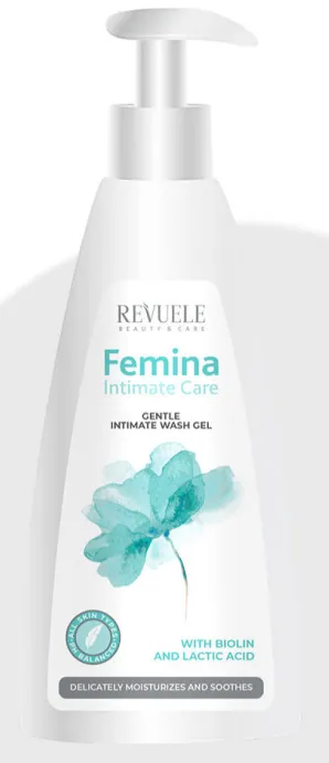 REVUELE FEMINA INTIMATE CARE WITH WHITE ROSE EXTRACT (250ml) جل غسول نسائي للمناطق الحساسة بخلاصة الورد الأبيض للعناية اليومية والتنظيف اللطيف.