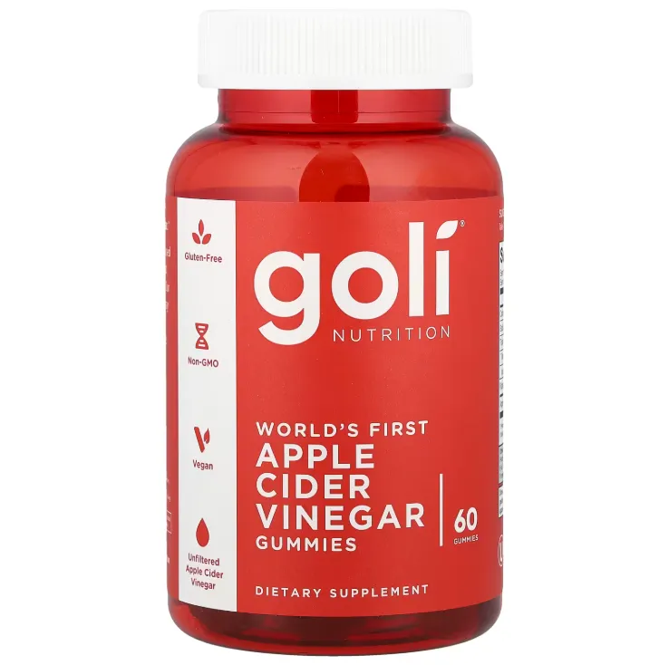 Goli Apple Cider Vinegar Gummies علكات خل التفاح الغنية بالفيتامينات لدعم الصحة العامة.